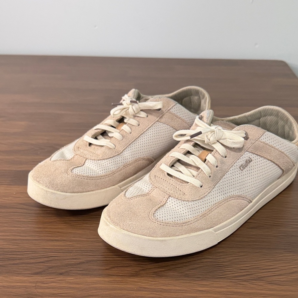 OluKai Kilea Tan‎ Women’s Leather Classic Sneakers Size 10